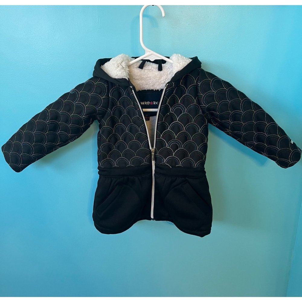 Limited Too Girls Rainbow Quilted Fleece Hooded Jacket Size 2T